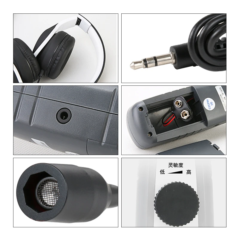 Koop Duoyi DY26A Ultrasone Lek Detector Tool Gas Water Lek Druk Vacuüm Probes Ultrasone Zender Fout Detector Stethoscoop