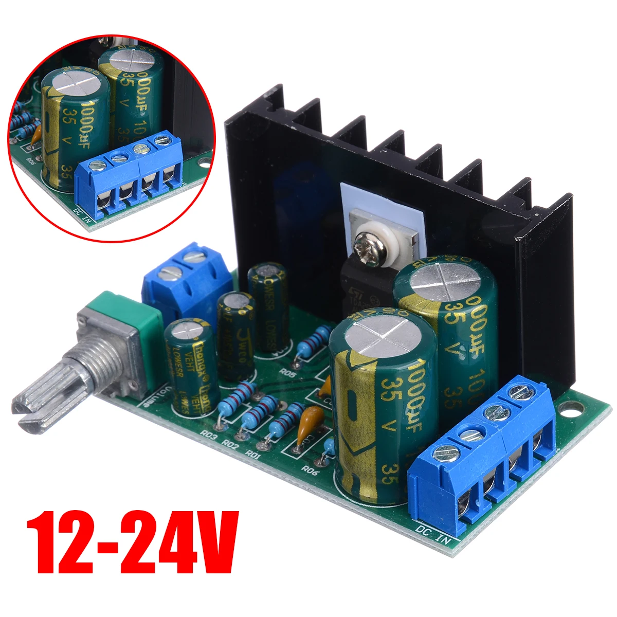 

Newest DC 12-24V Digital Amplifier Boards Mono Audio Amplifier Module Power Supply TDA2050 AMP Board 5W-120W