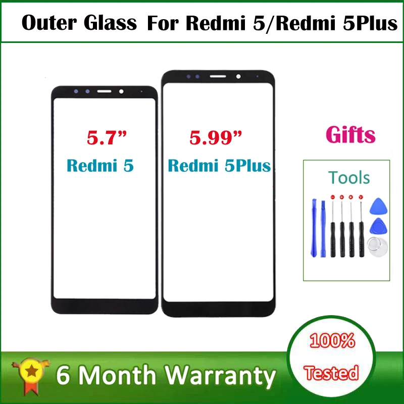Для Redmi5 Передняя панель Xiaomi Redmi 5 внешнее стекло Стекло объектив сенсорный экран
