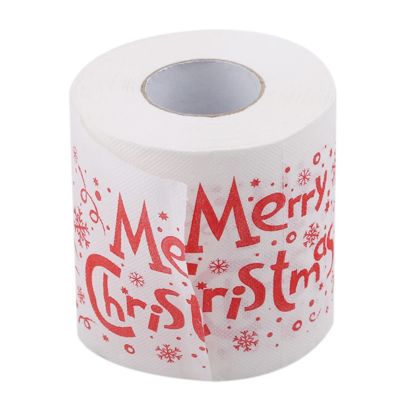 1 рулон Санта-Клауса, печатная Рождественская туалетная бумага, тканевый стол, украшение для комнаты, украшение для рождественской