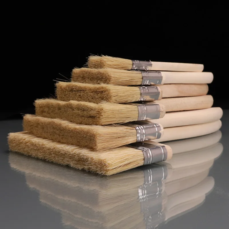 5PC Wall Painting Brush 1/2/4/6 Inch Wooden Handle BBQ Brush for Wall and Furniture Paint Tool Painting Brushes Set Artist Brushes