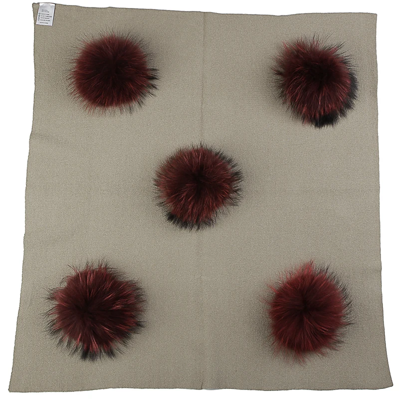 khaki wine red Charm Wood теплая шерсть на зиму для новорожденных и малышей, для пеленания Одеяло путешествия спальный Одеяло с 15 см с натуральным меховым помпоном постельные пеленки Обёрточная бумага - Цвет: khaki wine red