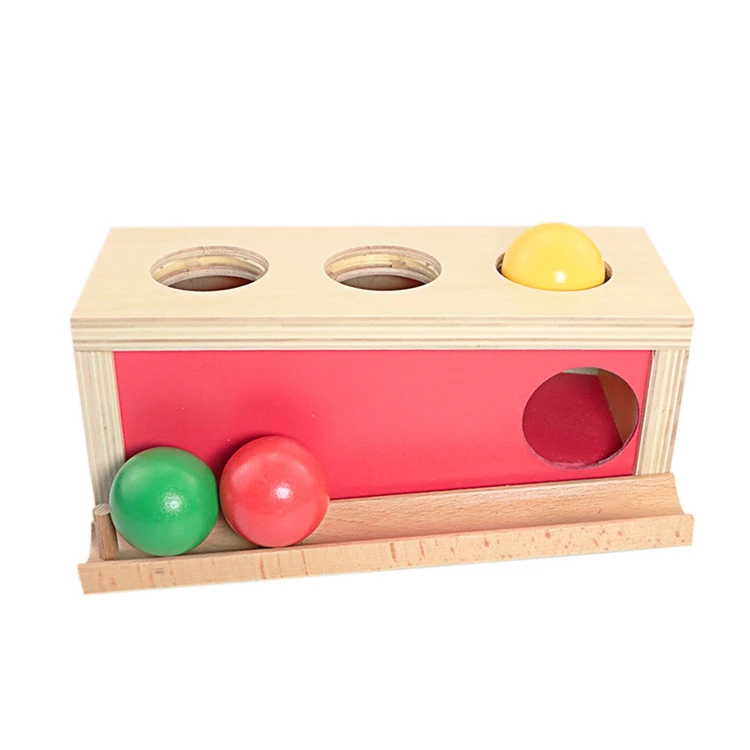 Baby Wood Montessori Materials Knocking Ball Box Toys for Children Imbucare Box Montessori Materials Teaching Aids Infants Gift