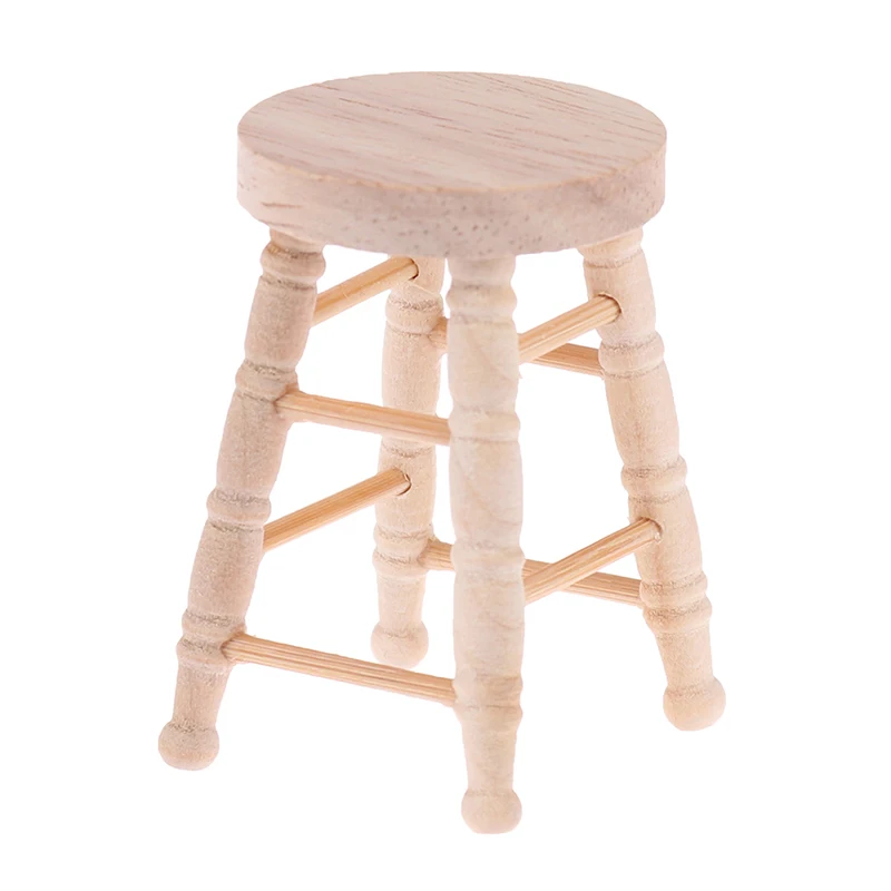 Doll House Miniature Pub Bar Stool Furniture Living Room Wooden Chair 1:12 Doll House Miniature Pub Bar Stool Furniture Living Room Wooden Chair 1:12