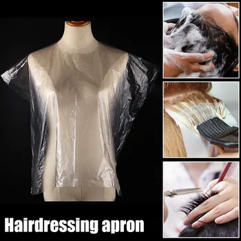 

50 Pieces/Pack Disposable Hair Dye Cape Durable PE Wrap Cloth Hair Salon Haircut Oil Proof Disposable Aprons Barber Tools #N