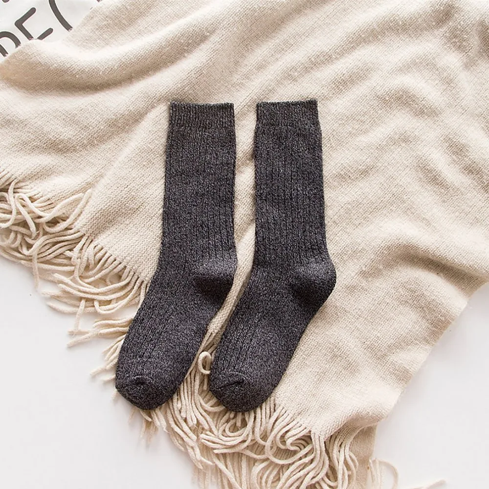 Толстые зимние теплые носки; мягкие хлопковые вязаные длинные носки без пятки; забавные носки в стиле Харадзюку