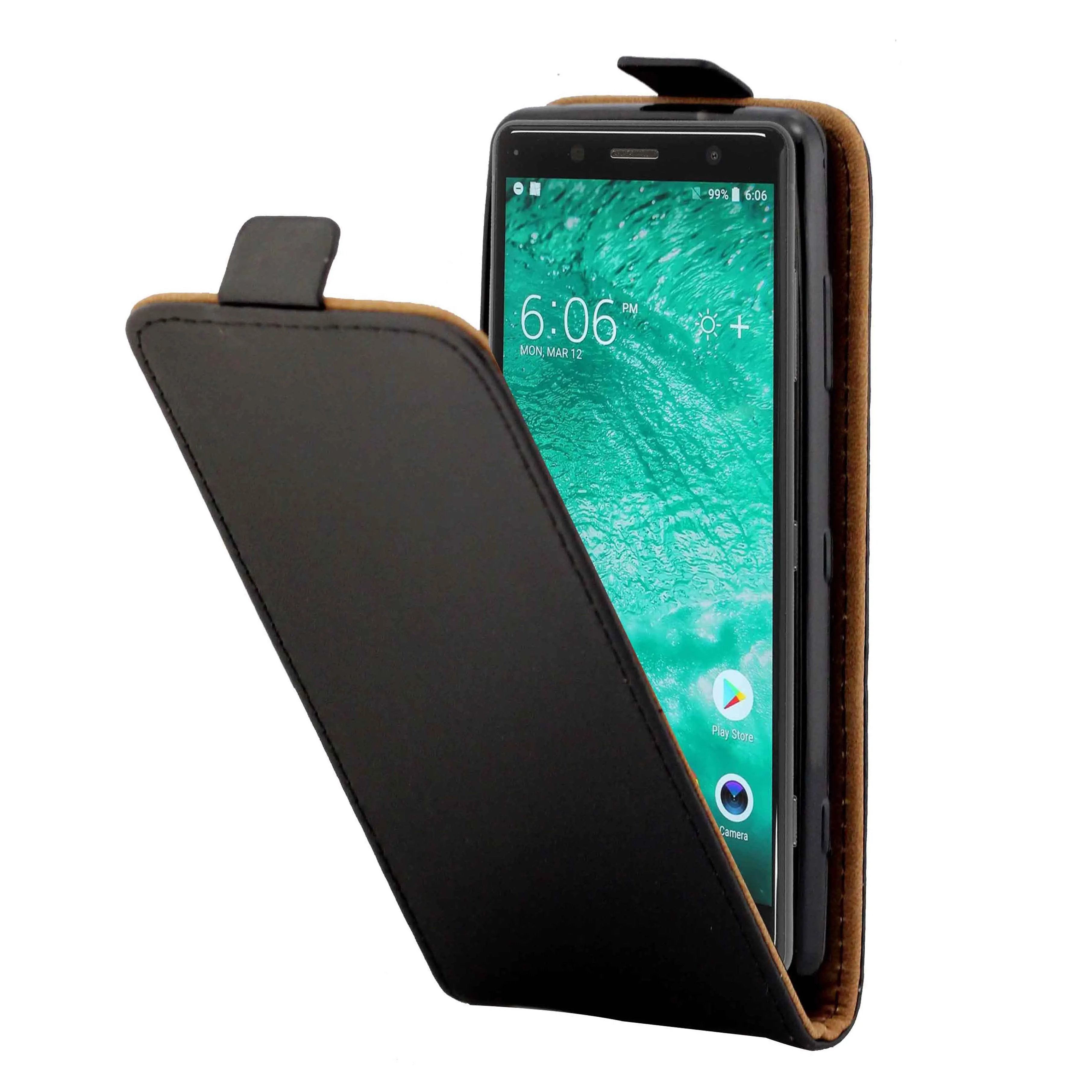Magnetic Vertical Up Down Flip Leather Card Slot TPU Back Case