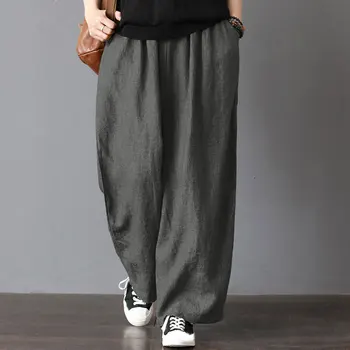 

Loose Women's Pants Plus Size 5xl Cotton Linen Pants Women Spring High Waist Wide Leg Pants Casual Summer Trousers Streetwear