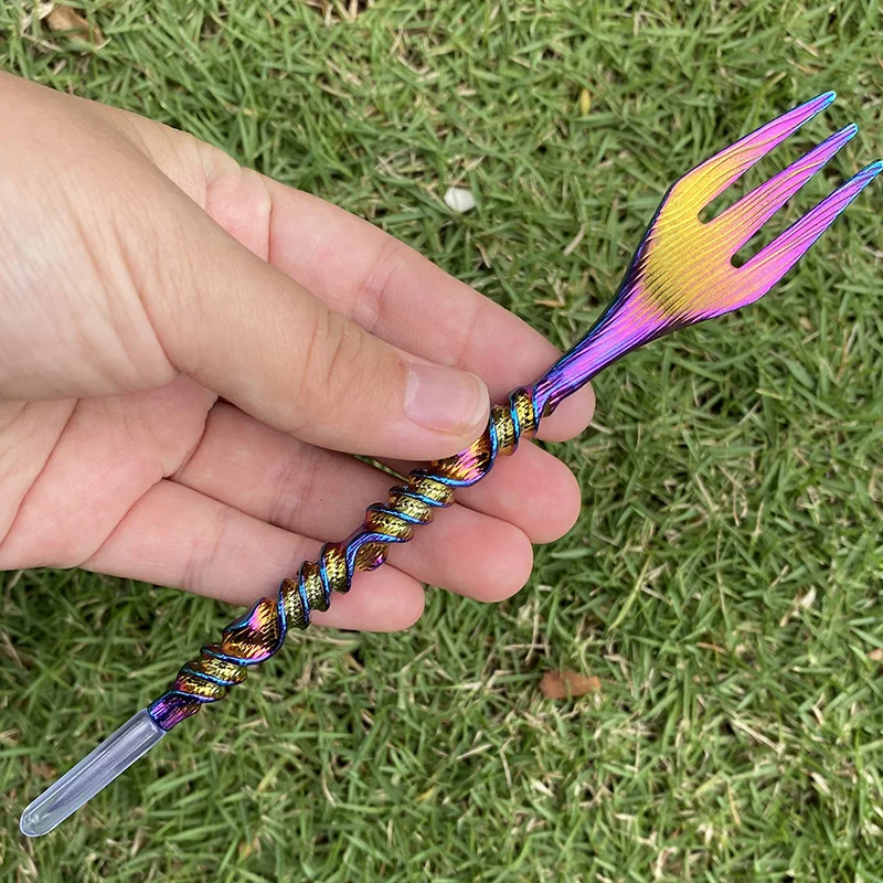 1pc PU Bag 16cm Length Aluminum Fork with Foil Puncher for Tobacco Shisha Hookah Narguile Chicha Cachimba