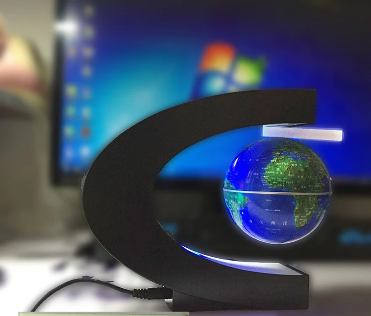 Magnetic Levitation Floating Globe World Map with Led Light Desktop Decorations Unique Geography Gifts