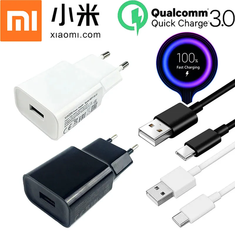 Оригинальное быстрое зарядное устройство Xiaomi 18 Вт QC 3 0 зарядный адаптер Usb C для Mi 8