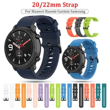  22MM 20MM Silicone Strap Watchband for Xiaomi Huami Amazfit GTR 47MM 42MM GTS Smart Wristband Sport Replacement Bracelet Band 