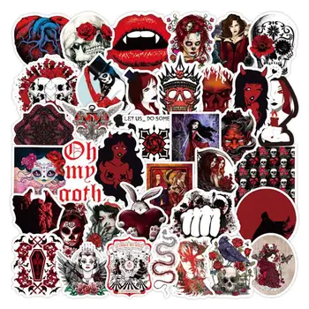 

European And American Gothic Dark Red Series Stiker Luggage Graffiti Waterproof Stickers Pack Party Skateboard Sticker Kid Toy