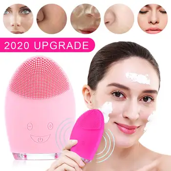 

Facial Cleaner Electric Silicone Cleaning Device Skin Washing Blackhead Mini Pore Brush Face Massager Ultrasonic Vibration Tools