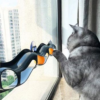 

Sucker Windows Cat Toy Stylish Stable Wave Track Game Tunnel Intelligence Funny Rolling Balls Pet Supplies