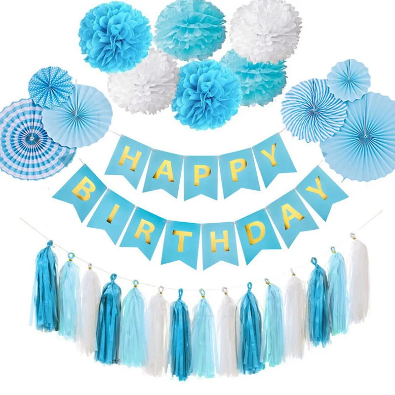 

28 Pieces Paper Fan Flower Kit Birthday Party Hanging Decorations Party Diy Decor Party Decoration Kit