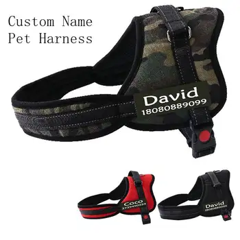 

Reflective Dog Harness Vest Customizable Labels with Name Phone Number Sticker Chest Strap Dogs Pet Supplies Dropshipping