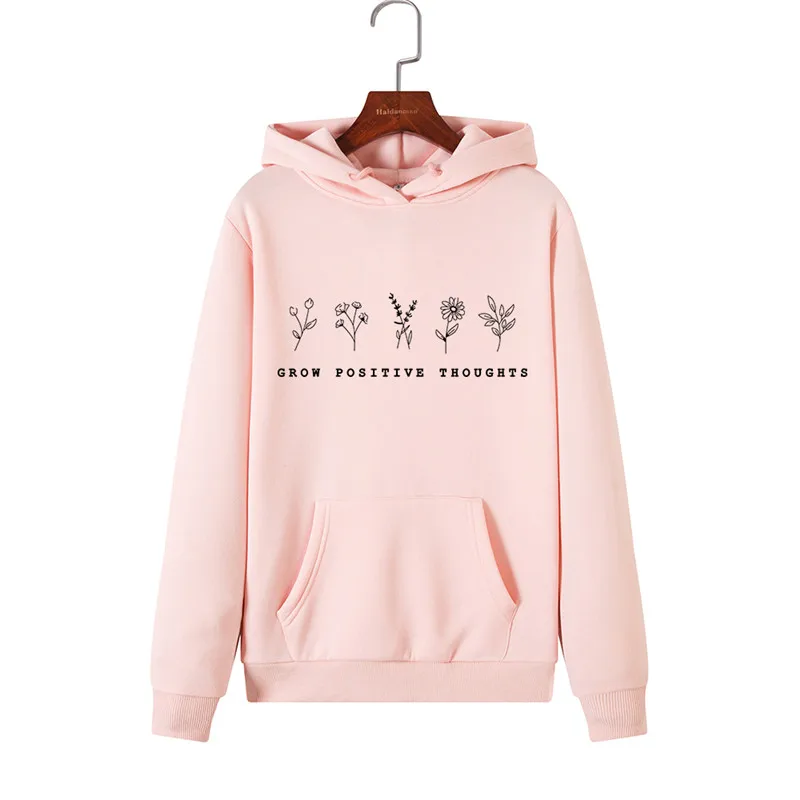 Модные толстовки с цветочным принтом для женщин пуловер капюшоном одежда