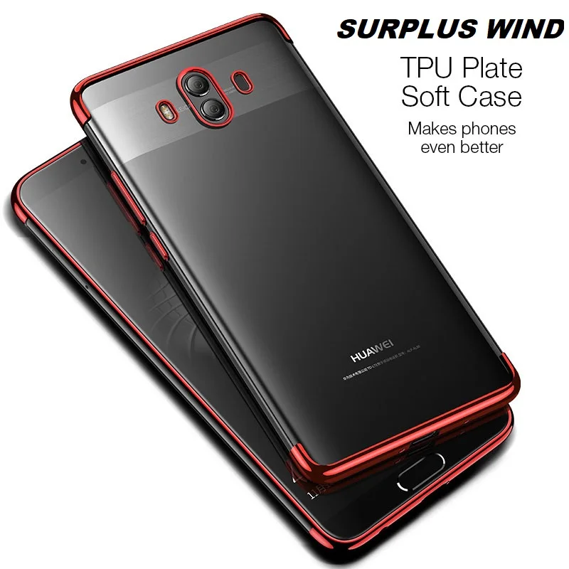 Мягкий чехол для телефона Huawei Mate 10Pro с прозрачным покрытием тонкий мягкий