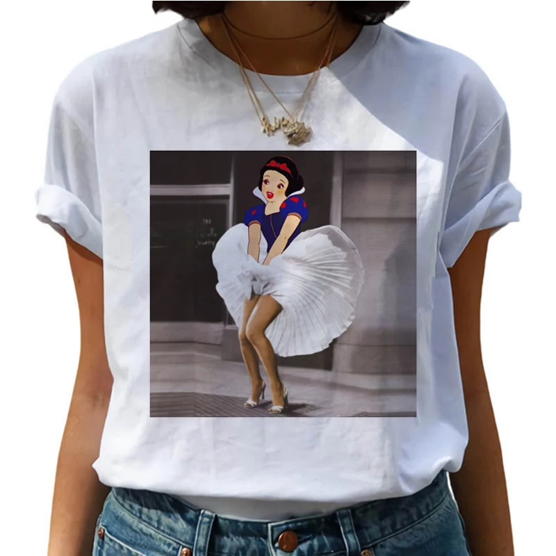 Новые гранж эстетические Harajuku футболки женские Ullzang забавные винтажные футболки принцесса мультфильм футболка корейский стиль Топ Тройники женские - Цвет: 8436