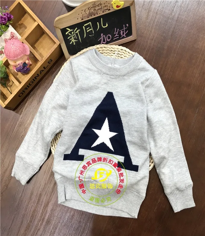 

New Moon plus Velvet Sweater 19 New Style Childrenswear Brand Discount Childrenswear Low Price Kids' Sweater