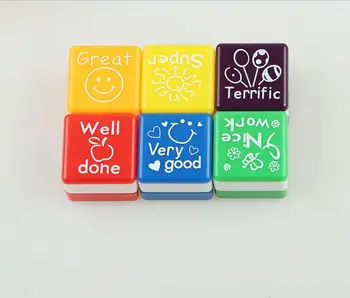 

1Pcs DIY Teachers Self Inking Praise Reward Stamps Cartoon Kids Stamp Motivation Sticker School Scrapbooking Stamp Random Color