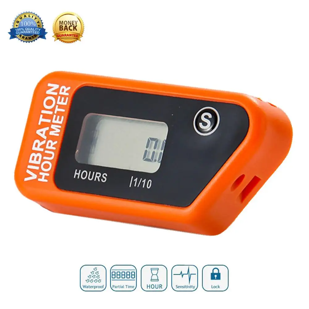 ORANGE RL-HM016B синий цифровой беспроводной вибрирующий счетчик времени сбрасываемый счетчик для мотоцикла ATV Dirt Bike газонокосилка оборудование - Цвет: ORANGE