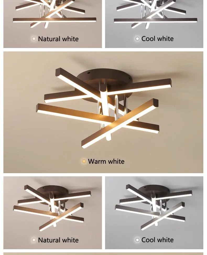 Креативный светодиодный потолочный светильник из коричневого алюминия, современный потолочный светильник для ресторана, кабинета, гостиной, освещение для дома, офиса, плафон