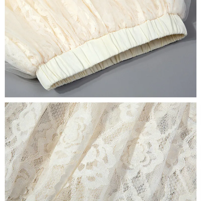 DFXD/Новая Осенняя юбка-Пачка Детская длинная кружевная юбка принцессы для девочек Детская Праздничная юбка-пачка для дня рождения Одежда для больших девочек от 5 до 14 лет