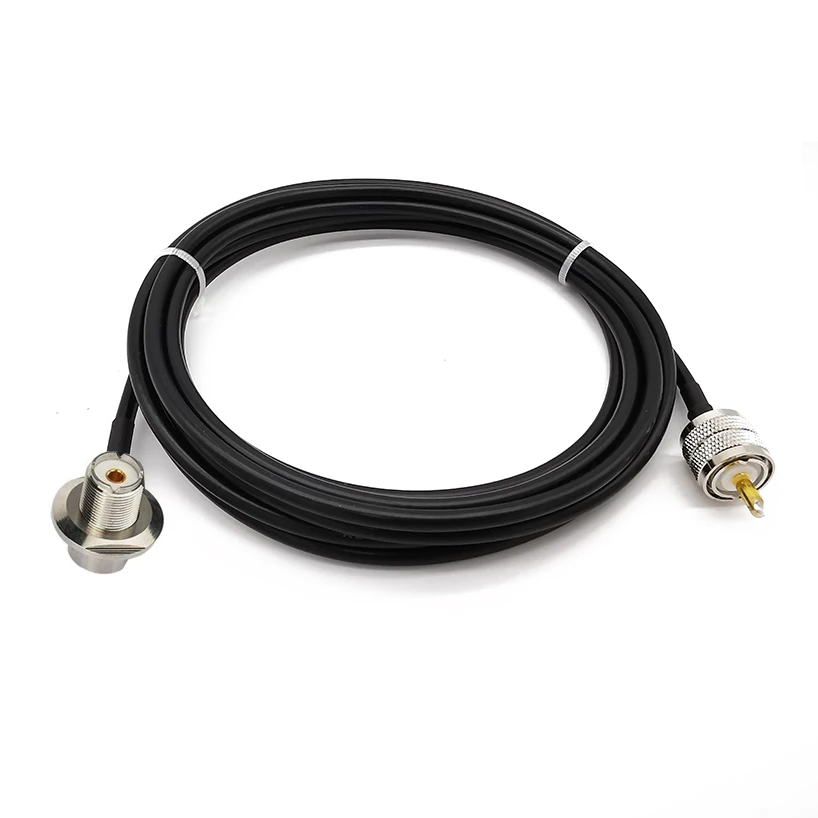 UHF PL259 штекер к SO239 женский правый угол переборки крепление RG58 кабель для