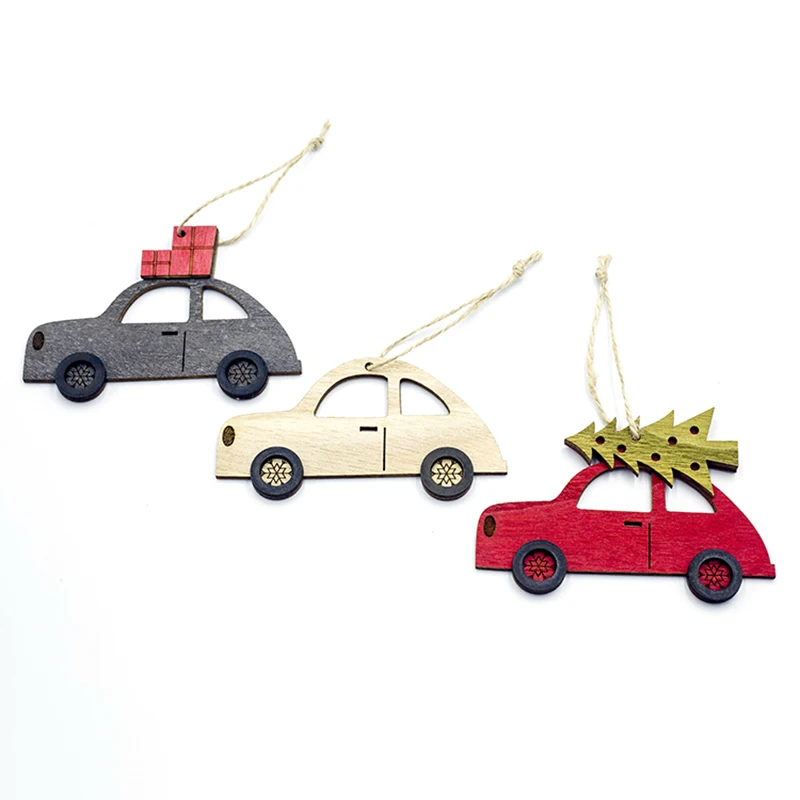 Merry Christmas Tree Car Decorations Wooden Hanging Pendant Note For Home New Year Gift Drop Shipping | Дом и сад