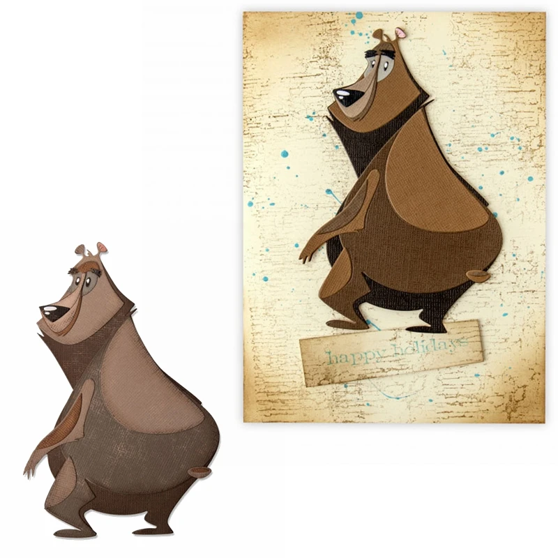 

Adorable Cartoon Bear Metal Cutting Dies Cute Bear Die Cuts For Card Making DIY Dies Scrapbooking Crafts Cards 2020