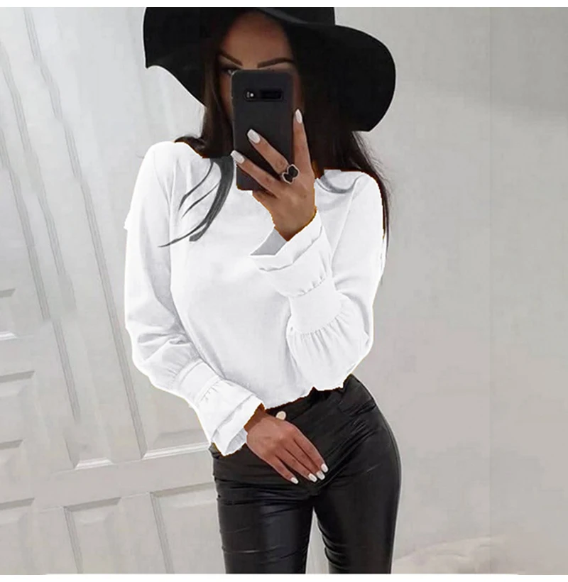 Casual Blouses Women Summer Fall Long Sleeve Clothes White Loose Shirts Oversized Office Tops Feminina Fashion Work Wear