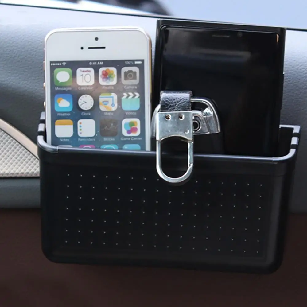 Universal Car Auto Dashboard Phone Holder Self Adhesive Storage Box Organizer