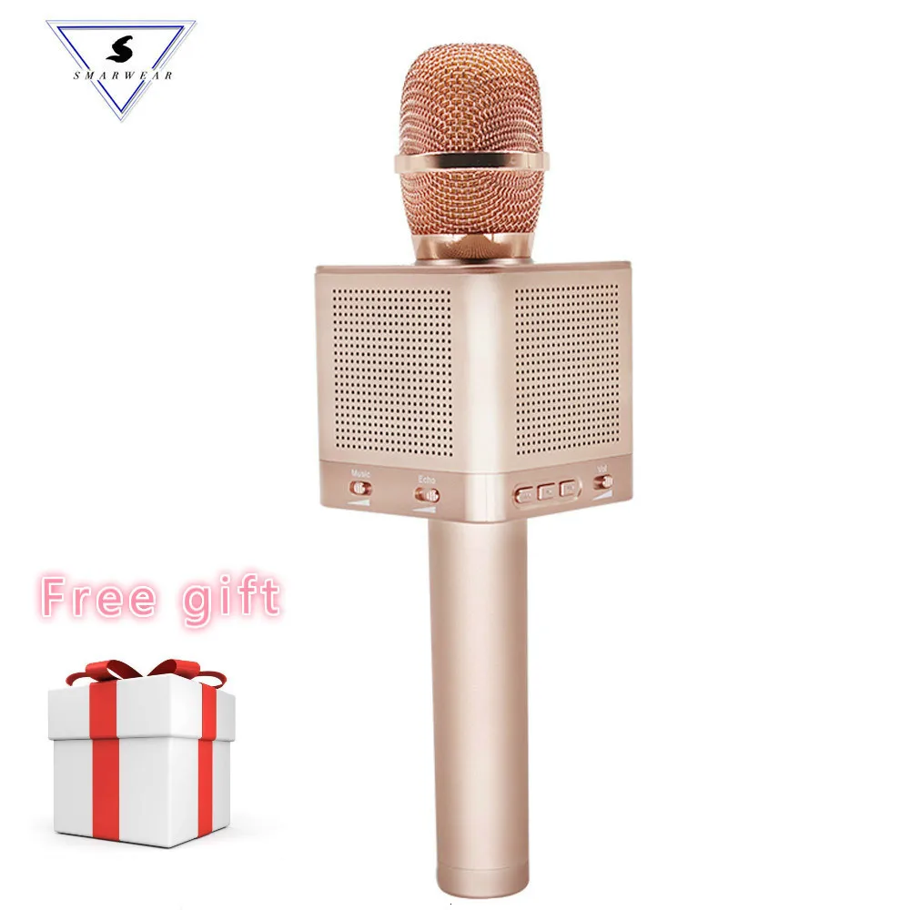 

Q10S Wireless Microphone With Built-in Speaker HQ Sound Wave Wall Shaking Bass Compatible With Karaoke Apps On IOS And Android
