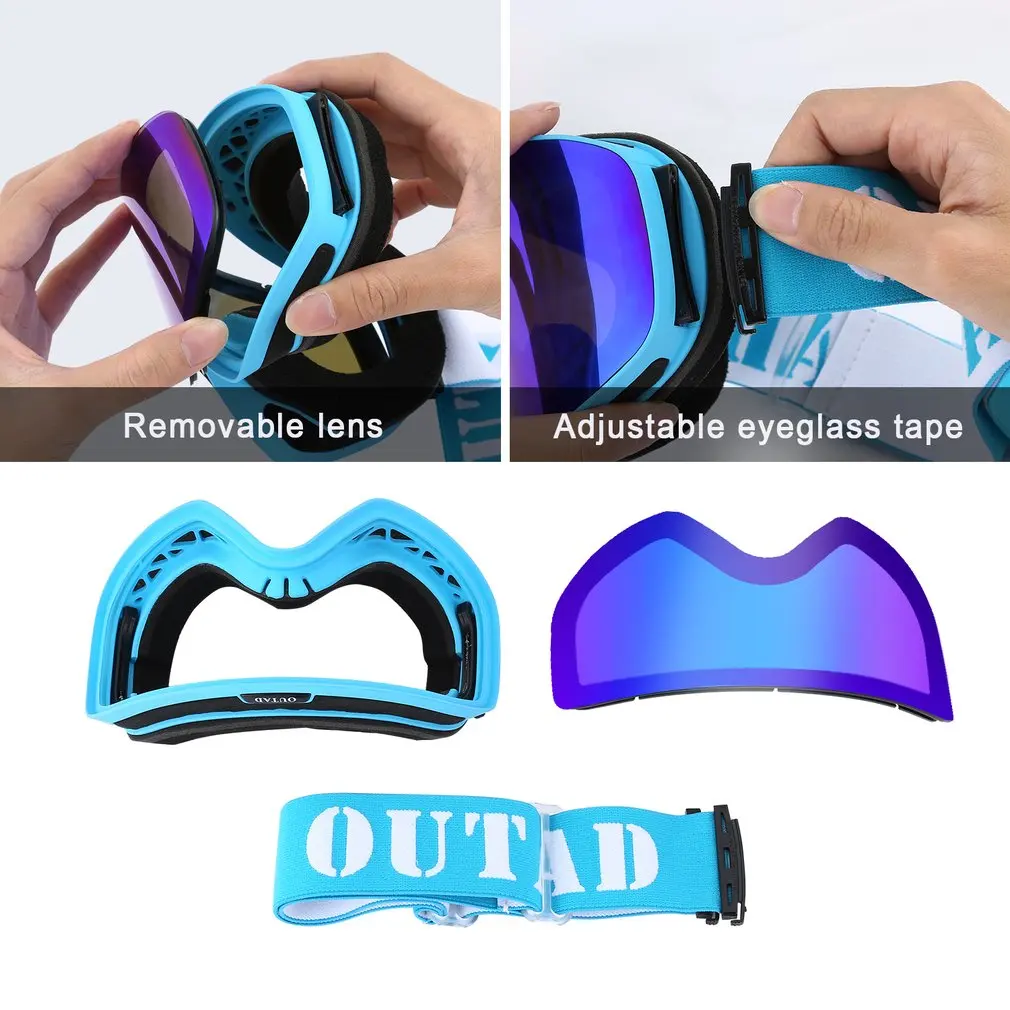 Double Layers Ski Goggles UV Anti-fog Protection Glasses Outdoor Sports Skating Skiing Goggles Snow Snowboard Eyewear