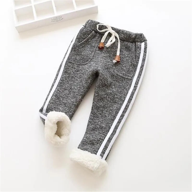 gray3 Bibicola зима теплая бархатная Штаны однотонные детские штаны шаровары для малышей для маленьких мальчиков и девочек спортивные штаны - Цвет: gray3