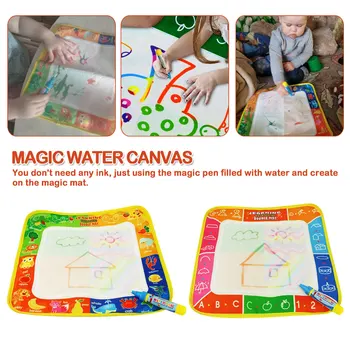 

Coolplay 29 * 29 cm Rainbow Water Drawing Mat & Pens Water Doodle Mat Coloring Books Water Painting Rug Xmas gift for kids