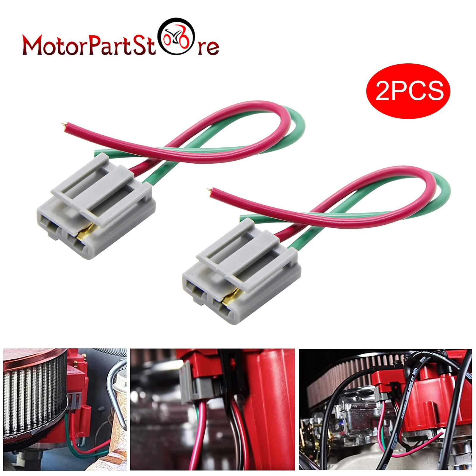 2 Sets GM HEI Distributor Power & Tach Connector 12V Pigtail Harness 6500 