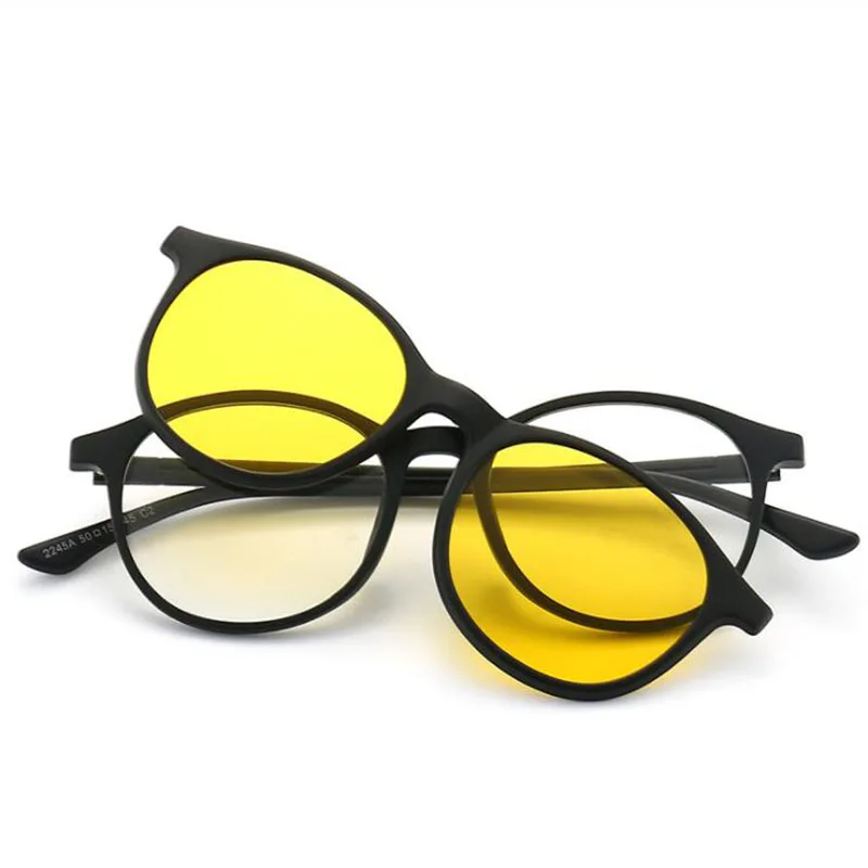 2245 Magnet Clip Round Myopia Glasses 0 -0.5 -1.0 -2.0 To -6.0 , Hyperopia Sunglasses +0.5 +1.0 +2.0 To +6 4