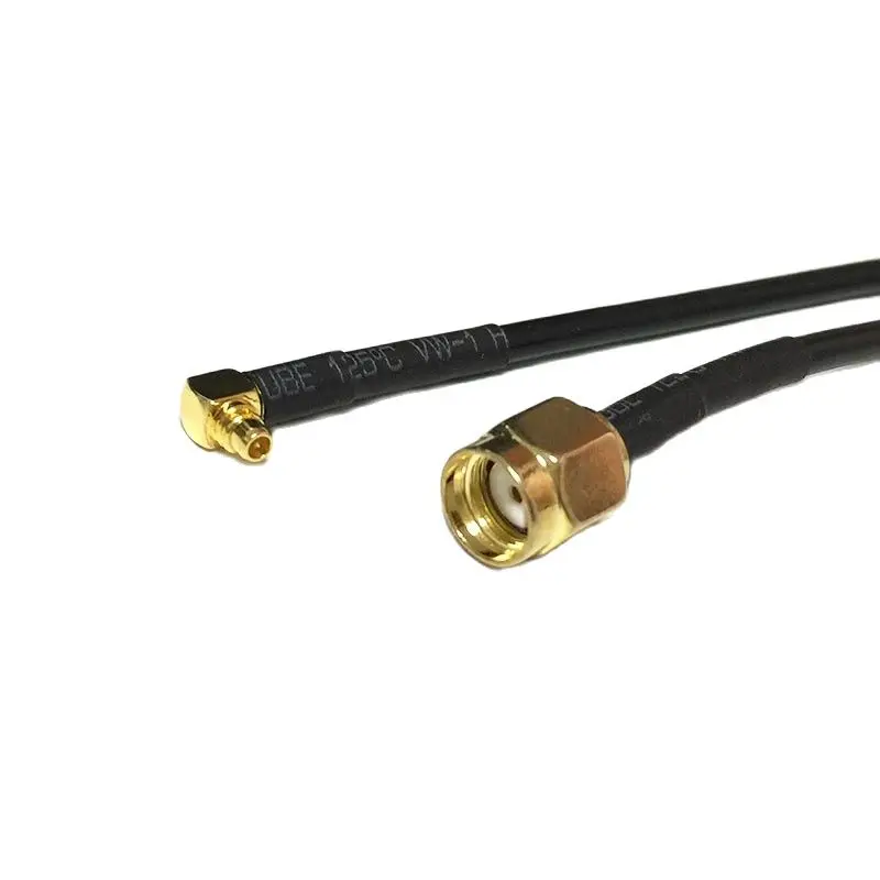 New Modem Coaxial Cable RP-SMA Plug Switch MMCX Male Right Angle Connector RG174 Pigtail 20CM 8inch Adapter RF Jumper Wire