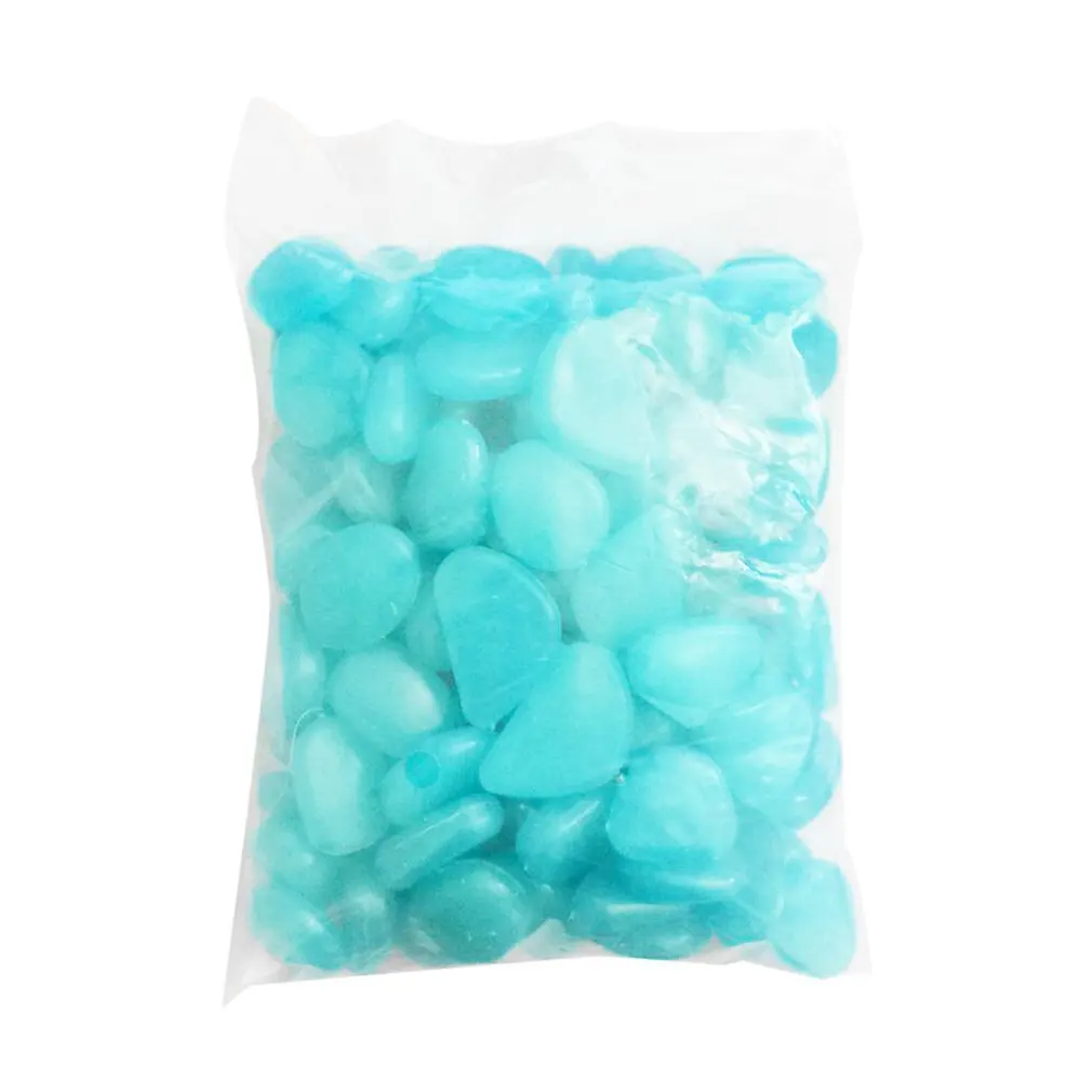 100pcs/pack Glow Pebbles Luminous Garden Stones Home Fish Tank Garden Decoration Luminous Glowing In The Dark Accessory for Gift