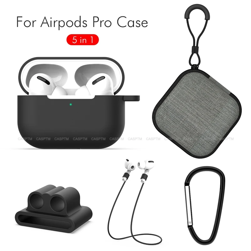Новый мягкий силиконовый защитный чехол для наушников Air Pods Pro 5 в 1 держатель