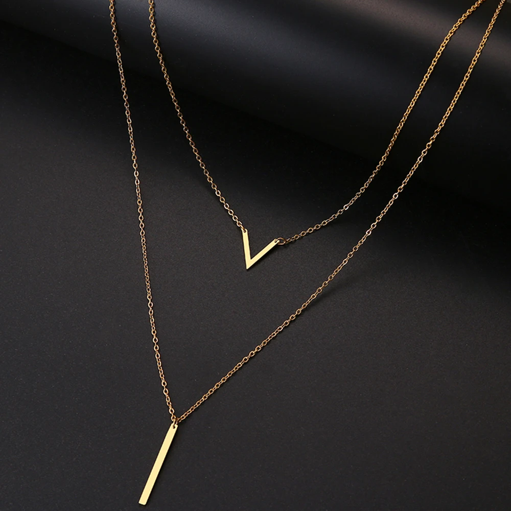 Double Layered Gold Necklace - Image 2
