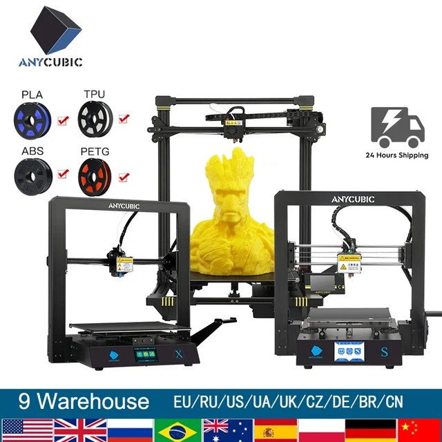 Anycubic impresor 3D serie FDM 4Mx Pro 2,0/Meg S/Chiron, mrco de Metl completo, tmño grnde, impresor de escritorio|Impresors 3D|  