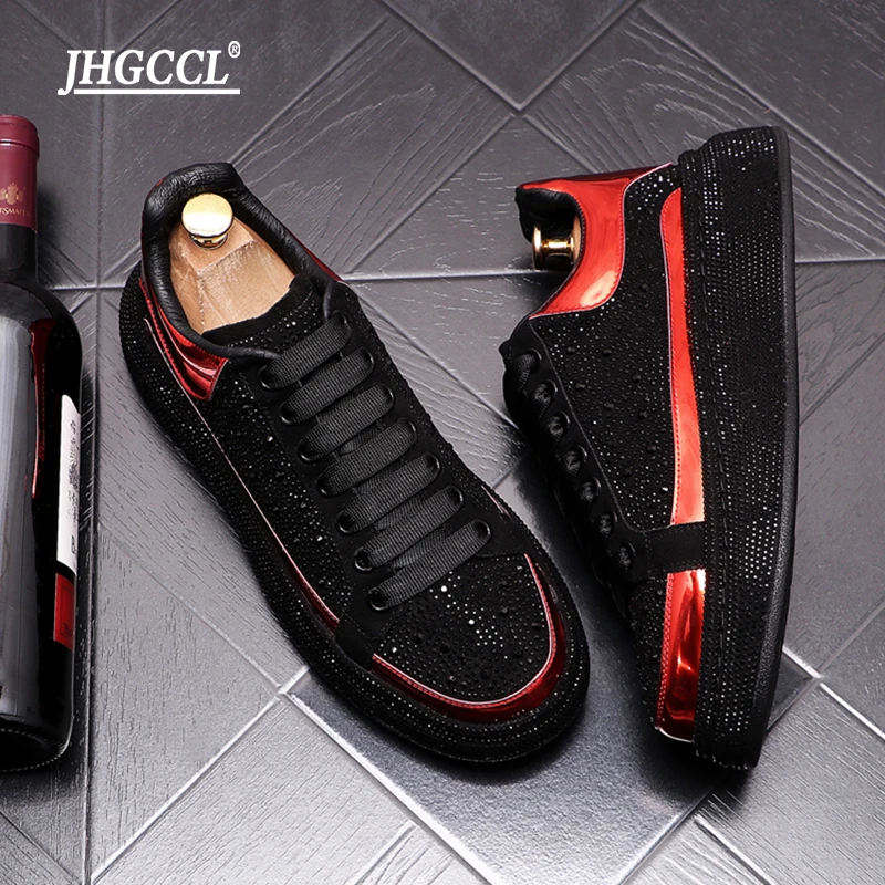 Rhinestone Luxury Designer Sneakers For Men Punk Hip Hop Platform Casual Shoes Trainers Chaussure Homme A6