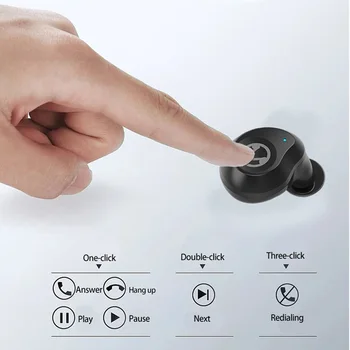 

Touch Control TWS Bluetooth V5.0 Earphone Stereo Music IPX7 Swimming Waterproof Wireless Earbuds Charging Box