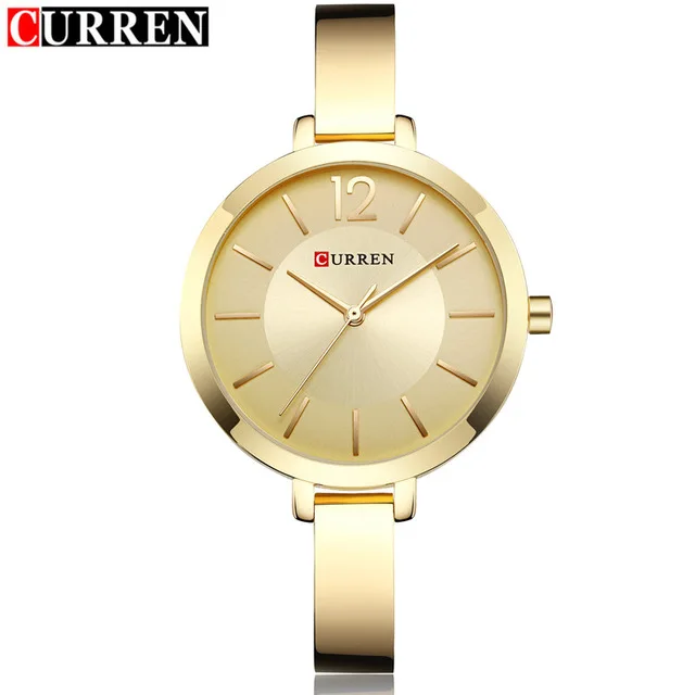 Модные кварцевые часы для женщин люксовый бренд стальной браслет женские кварцевые часы Curren платье наручные часы женские relojes Mujer - Цвет: GG