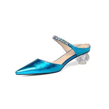 

pointed Toe Slippers strange Heel Women Diamond Slides Shoes Summer Outdoor Beach Shoes Slipper Flip Flop