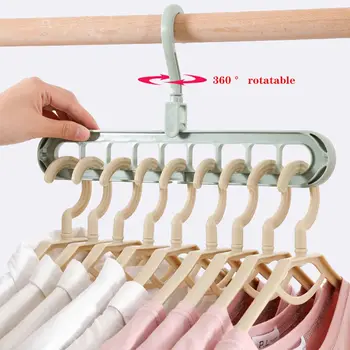

9-hole Clothes hanger organizer Space Saving Hanger multi-function folding magic hanger drying Racks Scarf clothes Storage